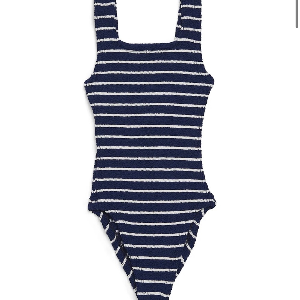 Hunza G Kids Navy and White Striped One Piece